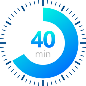 The 40 minutes, stopwatch vector icon, digital timer. clock